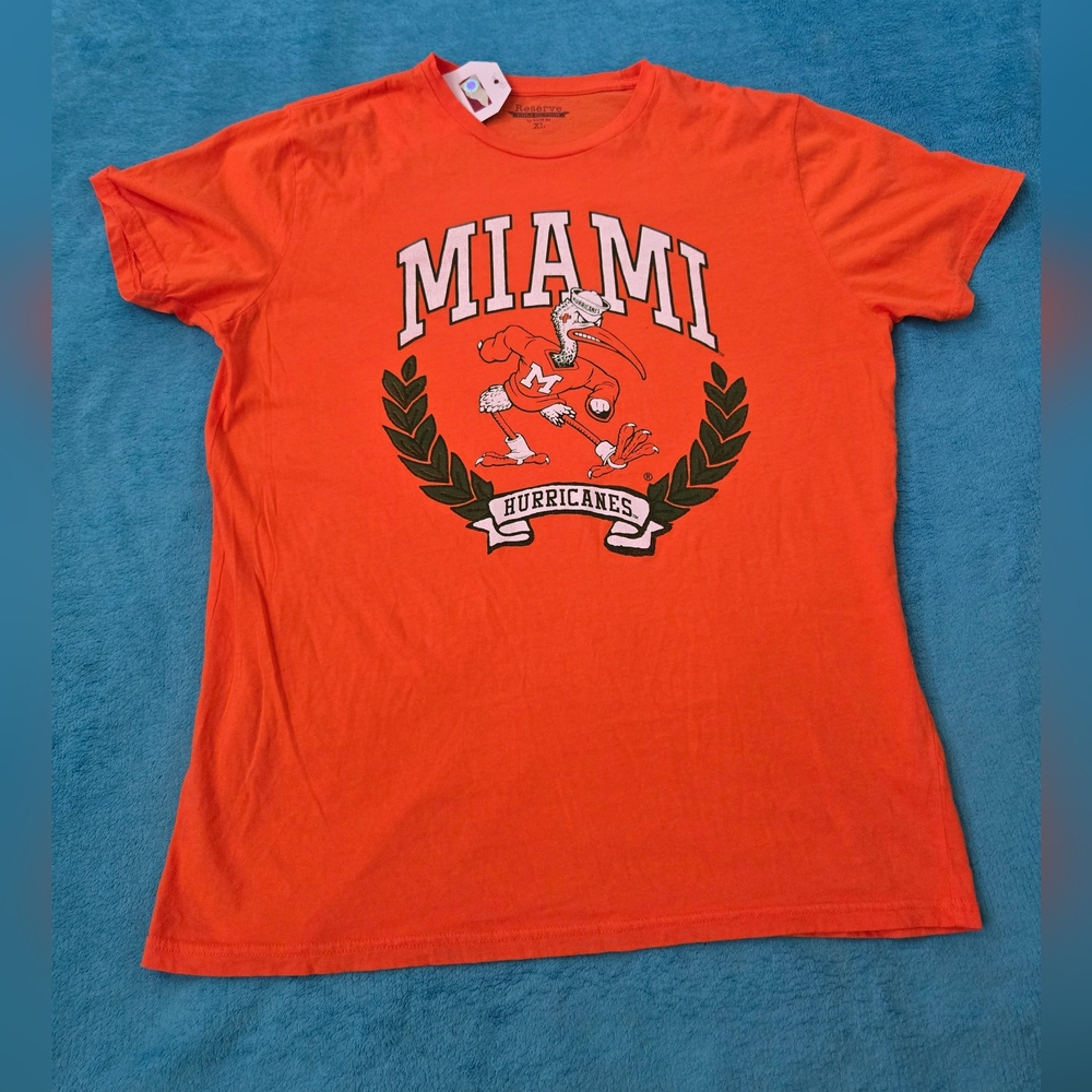 Orange Miami Hurricanes T-Shirt.